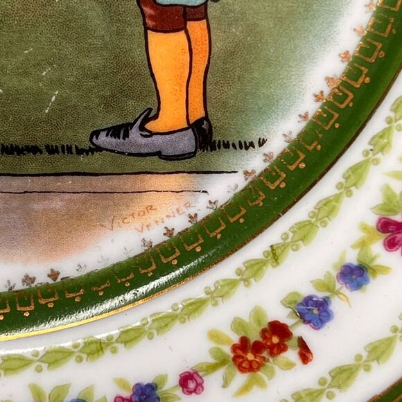 Vintage Imperial Crown Porcelain Plate China Austria The Rivals by Victor Venner - Picture 5 of 8